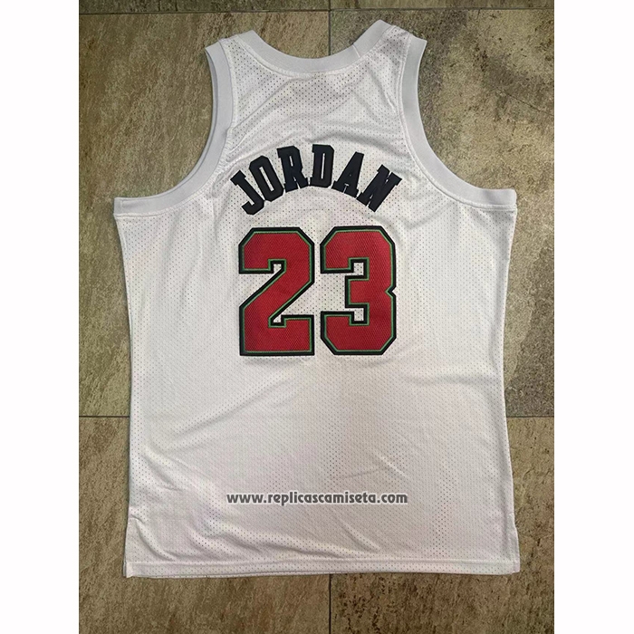 Camiseta Chicago Bulls Michael Jordan NO 23 Mitchell & Ness 1997-98 Blanco2